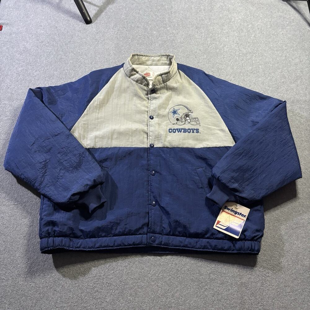 Vtg Dallas Cowboys Jacket XL Swingster Owens Corning Fiberglas NWT Pink Panther